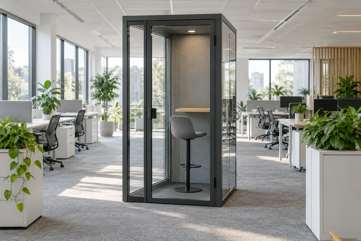 Cabine acoustique : ce qu'elle règle dans un bureau ouvert